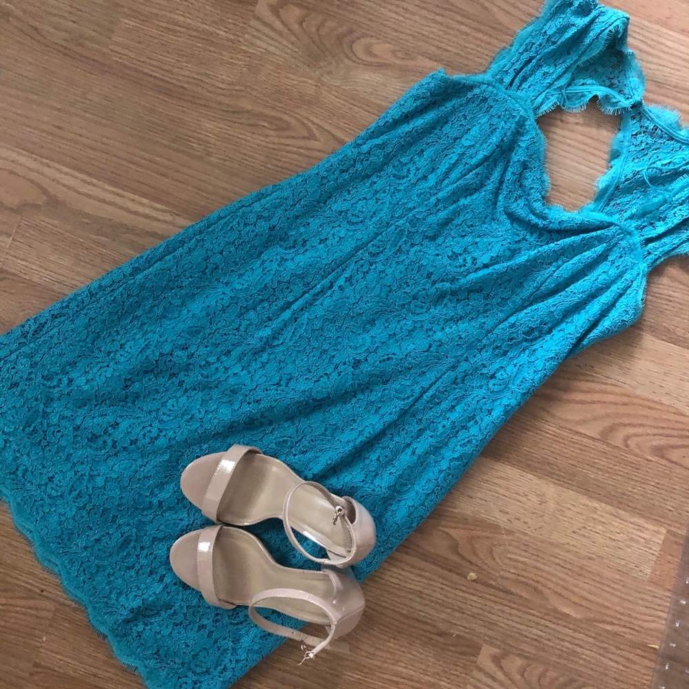 Turquoise cocktail dress